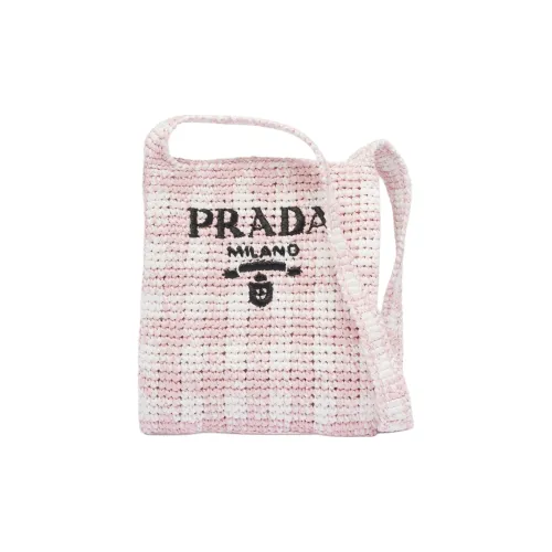 PRADA Солома Прутья ивы And Рафия Портативный Сумки через плечо Сумка через плечо Женская Розовая