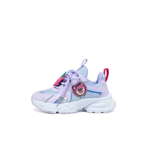 Disney Strawberry Bear Series Slip-resistant Abrasion-resistant Breathable Kids Lifestyle Shoes Purple Kids Disney Strawberry Bear Series Противоскользящие Износостойкие Дышащие Детские Лифтшуз Фиолетовые Детские