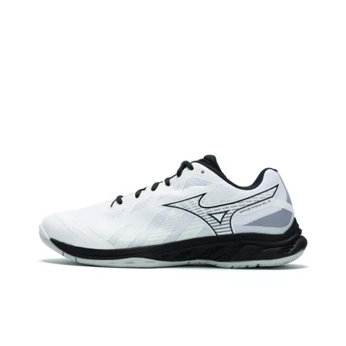 Mizuno Wave Fang 2 Slip-Resistant Abrasion-Resistant Дышащая Низкая Обувь для Бадминтона Унисекс Белый Серый Черный