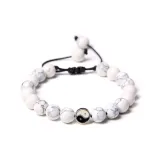 Браслет с бусиной Тайцзи - белый