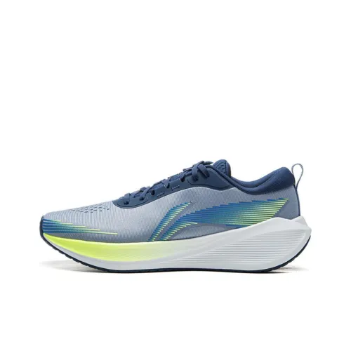 LiNing Slip-resistant Abrasion-resistant Low Top Casual Running Shoes Men's Gray Blue LiNing Противоскользящие Износостойкие Низкие Топ Повседневные Беговые Кроссовки Мужские Серый Синий