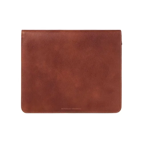 BRUNELLO CUCINELLI Коровья кожа крупнозернистая Мужской клатч Коричневый