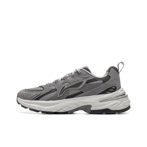 LINING Beichen 2K Антискользящая и Износостойкая визуально увеличивающая высоту Низкий Топ Толстая подошва Мужские Серые Кроссовки