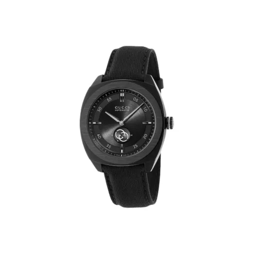GUCCI Interlocking Collection Мужские часы Автоматический механический механизм Резиновый ремешок 41 мм Черный циферблат