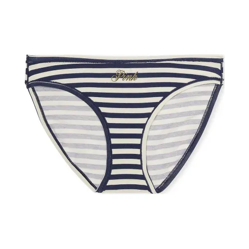 Victoria's Secret Розовый Хлопок Боковая сторона Галстук Бикини Трусы MNSPLG Нижнее белье Женские 1 упаковка Сине-белый