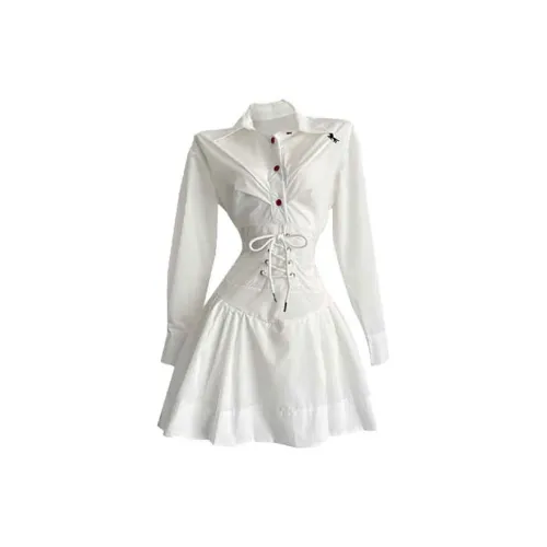 NFV Длинное платье с длинными рукавами женское белый SHADES товар