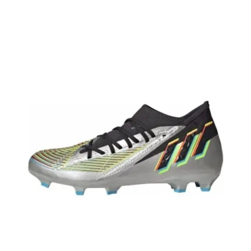 Adidas Predator Edge.3 Slip-resistant Abrasion-resistant Football Cleats Unisex Silver Black Yellow Adidas Predator Edge.3 Противоскользящие Износостойкие Футбольные бутсы Унисекс Серебристый Черный Желтый