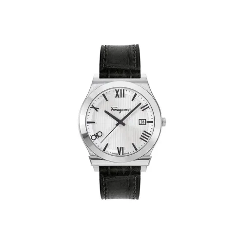 Ferragamo Кварцевый механизм Мужские часы Gancini 41mm*41mm*2mm Серебряные