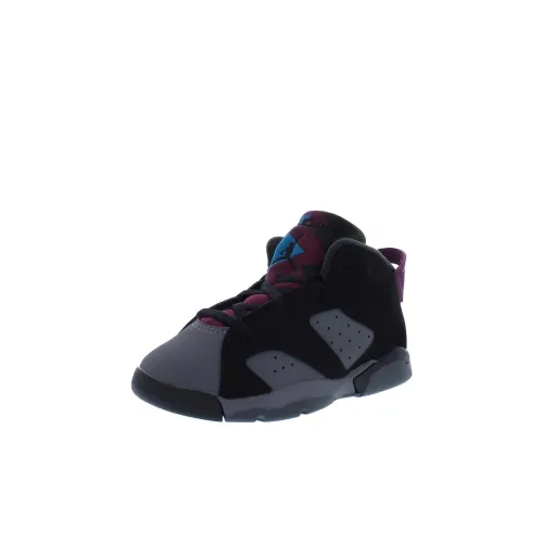 Jordan 6 Устойчивая к истиранию высокая обувь для малышей Черная для младенцев и малышей