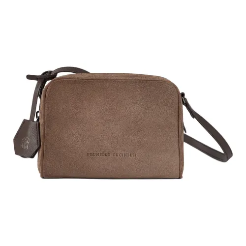 BRUNELLO CUCINELLI Замша Ручная Сумка через плечо Женская Темно-синий Коричневый