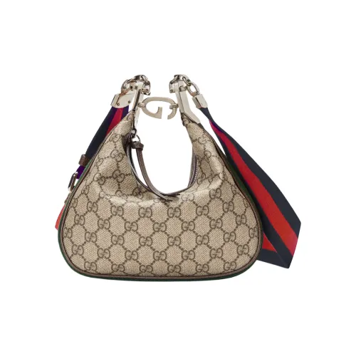 GUCCI Attache Холст с кожей Комбинированные Сумки через плечо Сумка через плечо Маленькая Женская Бежевая