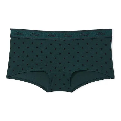 Victoria's Secret Розовый логотип Хлопок Boyshort Panty GGBDP Нижнее белье Женские 1 упаковка Зеленый