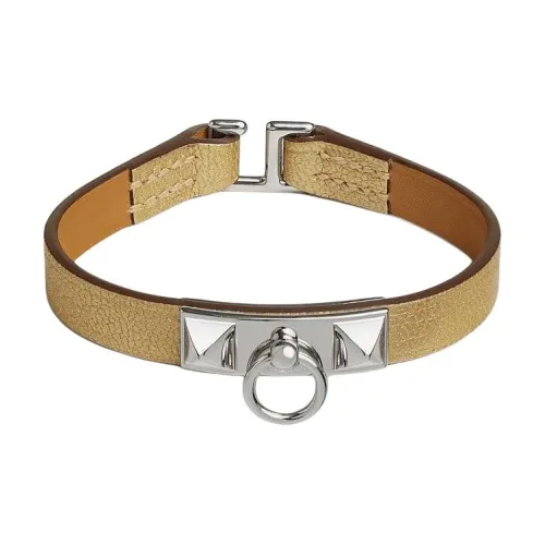 HERMES Браслеты из козьей кожи Женские Желтые