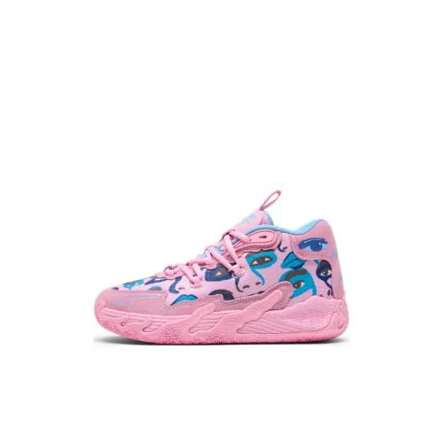 PUMA MB.03 Детские баскетбольные кроссовки MID Топ Розовый/Синий Kids