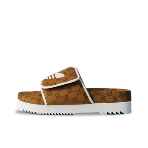 GUCCI x Adidas Originals Slip-resistant Шлепанцы Унисекс Каштановый