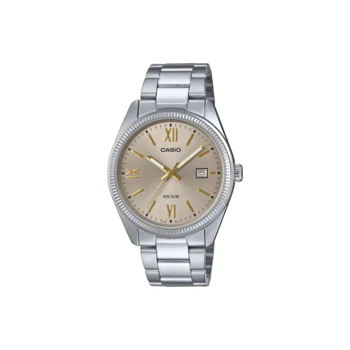 CASIO Кварцевый механизм нержавеющая сталь ремешок унисекс золотой циферблат