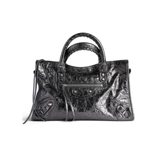 Balenciaga Metalized Arena Овечья шкура Сумка через плечо Сумка Маленькая Женская Стальная Серый