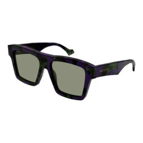GUCCI Ацетат Прямоугольные Солнцезащитные очки Мужские Черный Фиолетовый