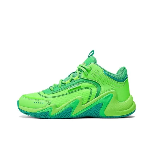 Skechers Kids BOYS Детские баскетбольные кроссовки Low Top Зеленый Школьный возраст