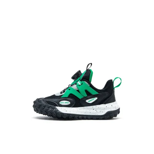 SNOOPY Slip-resistant Anti-KICK Abrasion-resistant Breathable Low-Top Children's Basketball Shoes Black Green Children's