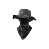 Темно-серая шляпа + льняно-серая маска с ушными петлями