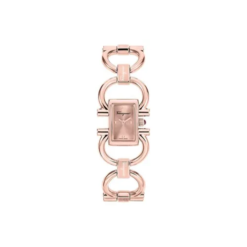 FERRAGAMO Наручные часы Кварцевый механизм Ремешок из нержавеющей стали 20 Розовое золото Циферблат часов Женские часы