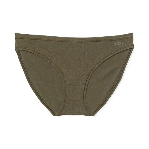 Victoria's Secret Розовый Хлопок Боковая сторона Галстук Бикини Panty Повседневный Новый Оливковый Нижнее белье Женские 1 шт Зеленый