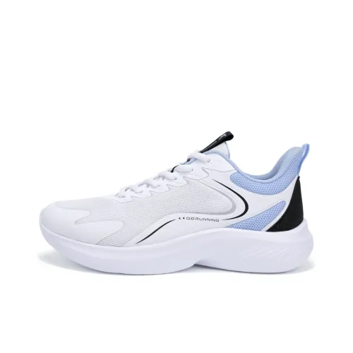 QIAODAN Амортизаторы Lower Skirt Устойчивый к истиранию Дышащий Низкий Топ Беговые кроссовки Мужские Белый Синий