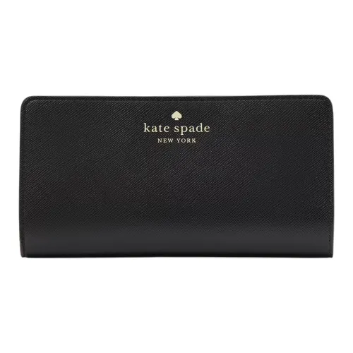 Kate Spade Крестообразный текстура PVC (поливинилхлорид) кошелек большой женский черный