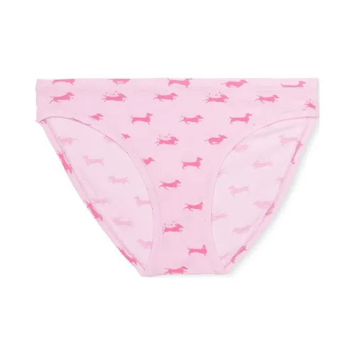 Victoria's Secret Розовый Хлопок Боковая сторона Галстук Бикини Panty Розовый Тюльпан Собака Принт Нижнее белье Женские 1 шт Розовый