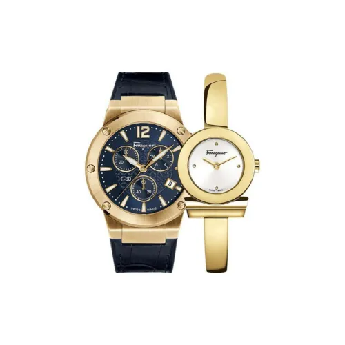 Ferragamo Кварцевые часы механизм 44 мм синий циферблат унисекс