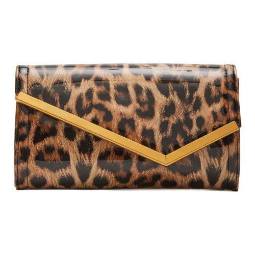 STEVE MADDEN Блестящий кожаный клатч женский с леопардовым принтом