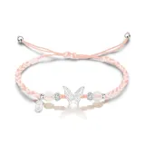 Мир и Радость Бабочка Браслет [Розовая Веревка]