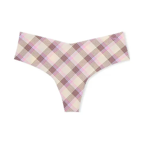 Victoria's Secret Розовый No Show Cheeky Panty Розовая клетка с принтом нижнее белье женское 1 упаковка розовый