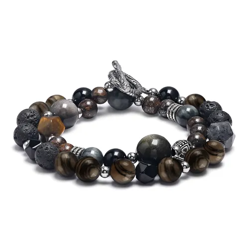 Cuud Золотой Sheen Obsidian Браслеты Мужской