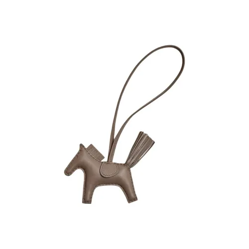 HERMES Lambskin Подвески Унисекс Айвори Серый