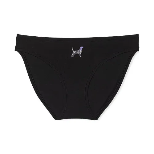 Victoria's Secret Розовый Хлопок Боковая сторона Галстук Бикини Трусы PBHSDG Нижнее белье Женские 1 упаковка Черный