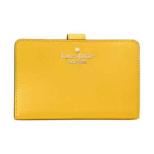 Kate Spade Крестообразная текстура кожа кошелек средний женский нарцисс желтый