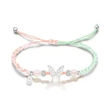 Мир и Радость Бабочка Браслет [Розовая и Зеленая Веревка]