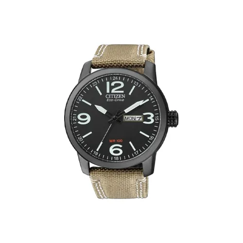 CITIZEN Eco Drive Series Солнечный Механизм Мужские Часы Нейлоновый Ремешок Черный Циферблат BM8476 23E