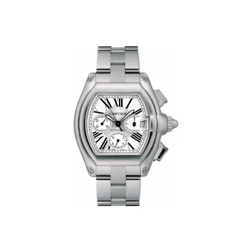 Cartier Автоматический Механический Механизм Мужские Спортивные Автомобильные Коллекция Часы 47мм*42,8мм*12,29мм Серебряный