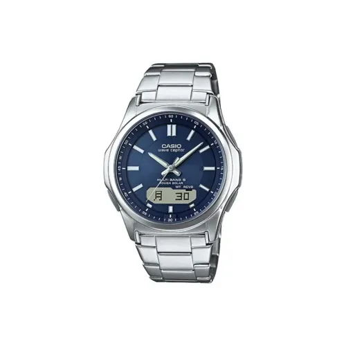 CASIO Солнечный Кварцевый Механизм Мужские Часы Liquid Crystal/Analog Dual Display Series 42,1 мм Синий