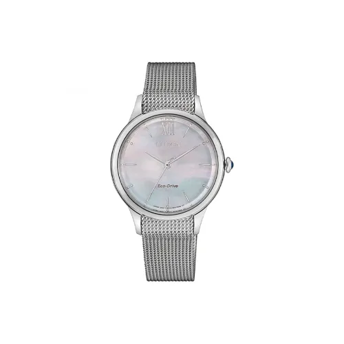 CITIZEN Светильник Кварцевый механизм Нержавеющая сталь Ремешок Часы Женские Серебристый циферблат