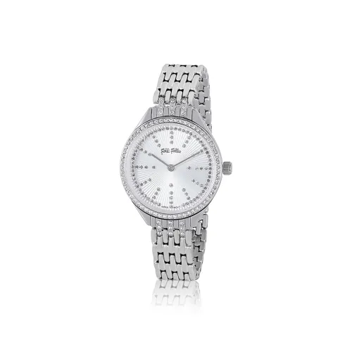 Folli Follie Кварцевый механизм ремешок из нержавеющей стали белый циферблат женские часы коробка модель WF23S012RD