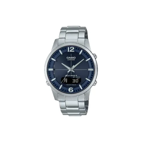 CASIO LINEAGE Коллекция Кварцевый механизм Нержавеющая сталь Ремешок Часы Мужские Синий циферблат LCW M170D 2A