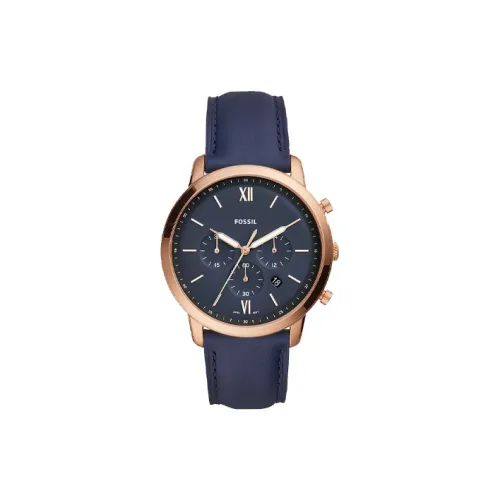 FOSSIL Кварцевый механизм Мужские часы 44 мм Синий