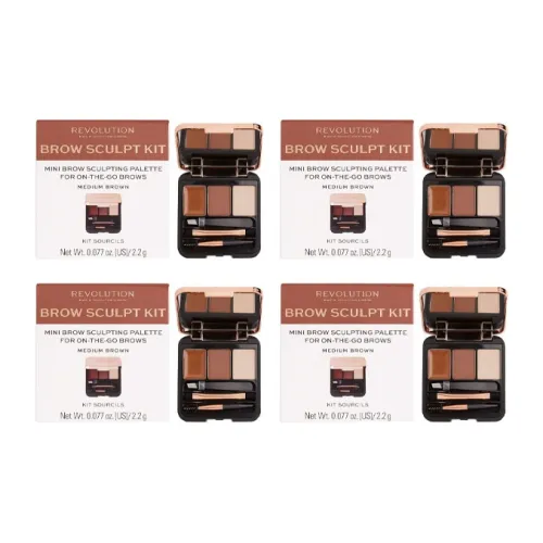 MAKEUP REVOLUTION MAKEUP REVOLUTION Набор для формирования бровей #Средний Коричневый 2,2г*4