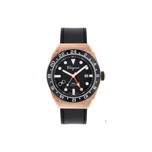 FERRAGAMO Наручные часы Кварцевый механизм Нержавеющая сталь Ремешок 43 мм Зеленый циферблат Мужские часы Ограниченная серия Удача Коробка