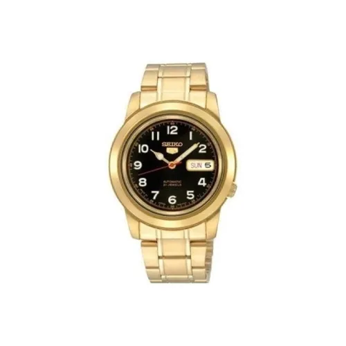 SEIKO Seiko5 Автоматический Механический Механизм Нержавеющая Сталь Ремешок Часы Мужские Черный Циферблат