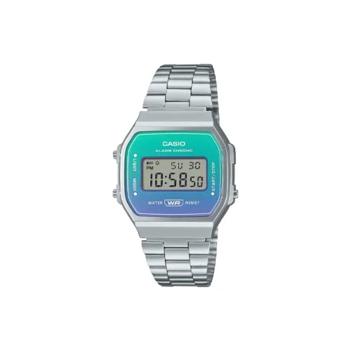 CASIO Кварцевый механизм нержавеющая сталь ремешок мужские часы синий циферблат модель A168WER 2A